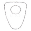 Brass Figaro Chain Necklaces and Bracelets Sets SJEW-N0039-01P-1