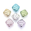 Textured Plating Opaque Acrylic Beads PACR-T018-08M-1