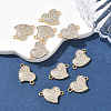 SHEGRACE Brass Micro Pave Clear Cubic Zirconia Connector Charms XGRQ3K054-563G-4
