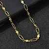 304 Stainless Steel Flower Link Chain Necklaces for Women NJEW-A046-02C-G-1