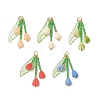 Glass Seed Beaded Magnolia Flower Pendants PALLOY-MZ01112-1