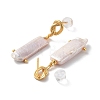 Rectangle Natural Pearl Stud Earrings for Women EJEW-E303-39G-2
