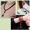 4Pcs 4 Colors Acrylic Rondelle Rosary Bead Necklaces NJEW-PH0001-57-5