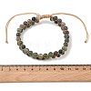 Adjustable Woven Round Natural Indian Agate Braided Bead Anklets for Women AJEW-D071-01D-2