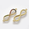 Brass Micro Pave Cubic ZirconiaLinks connectors ZIRC-T012-84G-2