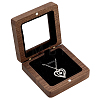 Wood Brooch Storage Magnetic Boxes with Acrylic Window CON-WH0085-244-1