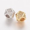 Brass Micro Pave Cubic Zirconia Beads ZIRC-K063-20-1