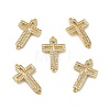 Brass Micro Pave Clear Cubic Zirconia Connector Charms LS-KK-E068-VB326-1