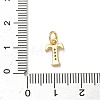 Brass Micro Pave Cubic Zirconia Charms KK-I382-03G-T-3