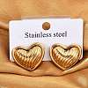 304 Stainless Steel Two Tone Heart Stud Earrings EJEW-M073-09G-1