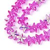 Electroplate Transparent Glass Beads Strands EGLA-Q136-01A-14-3