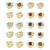 Natural Mixed Stone Stud Earrings EJEW-K288-01G-1