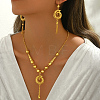 Vintage Alloy Geometric Hollow Fringe Necklace & Earrings Set for Women's Banquet PH9959-4