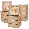 Square Folding Cardboard Kraft Paper Packing Drawer Boxes with Clear Plastic Cover CON-WH0100-57C-1
