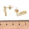 304 Stainless Steel & Clear Cubic Zirconia Dangle Stud Earrings EJEW-G468-03G-01-3
