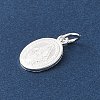 999 Sterling Silver Oval with Virgin Religious Medal Charms with Jump Rings STER-C006-01S-2