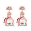 Zinc Alloy Rhinestone Dangle Stud Earrings FS-WG8FD93-09-1