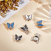 6Pcs 3 Colors Alloy Rhinestone Cufflinks BUTT-ME0001-52-4
