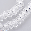 Faceted Imitation Crystal Glass Rondelle Beads X-GLAA-D030-1-2