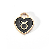 Light Gold Plated Alloy Enamel Pendants ENAM-R055-05B-3