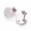 Non-Tarnish 304 Stainless Steel Ear Stud Findings STAS-O119-14C-P-1
