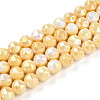 Anti-Tarnish Electroplate Glass Beads Strands GLAA-N010-8mm-06-1