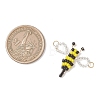 Glass Seed Beaded Bee Links Connector Charms PALLOY-MZ01221-2