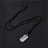 Adjustable Natural Quartz Crystal Rectangle Pendant Necklace with Nylon Cord for Women NJEW-L171-03G-3