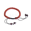 Natural Garnet/Carnelian(Dyed & Heated) Braided Bead Bracelets BJEW-JB04337-02-3