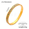 304 Stainless Steel Pave Cubic Zirconia Hinged Bangles for Women FS-WG9A3B1-01-1