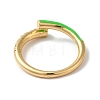 Rack Plating Brass Cubic Zirconia Open Cuff Rings for Women RJEW-S407-04C-3