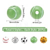 100Pcs 5 Style Painted Natural Wood European Beads WOOD-SC0001-40-2