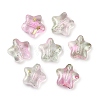 Transparent Spray Painted Glass Beads X1-GLAA-NH0003-01A-1