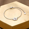 304 Stainless Steel Maple Leaf Link Bracelets WG301C3-01-1