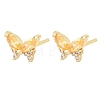 Brass Micro Pave Cubic Zirconia Stud Earrings for Women KK-A305-06G-03-5