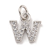 Initial Letter Brass with Cubic Zirconia Charms KK-Q814-26W-P-1