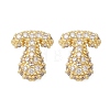 Brass Micro Pave Cubic Zirconia Stud Earrings EJEW-Z091-04G-T-2