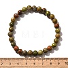 Natural Unakite Bead Stretch Bracelets BJEW-K212-A-006-4