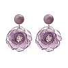 Chiffon & Resin & Plastic Dangle Stud Earrings WG34FFC-01-1