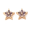 Brass Micro Pave Cubic Zirconia Beads CU-CBAEC99-31G-02-1