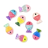 8Pcs 8 Colors Painted Glass Beads LAMP-YW0004-07-2