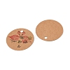 100Pcs Kraft Paper Flower Printed Gift Tags CDIS-H007-02-2