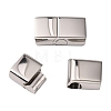 Tarnish Resistant Rectangle 304 Stainless Steel Magnetic Clasps with Glue-in Ends STAS-I037-22-1