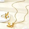 304 Stainless Steel with Plastic Pearl Pendant Necklaces & Rings FS-WGC34D6-03-5