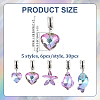 30Pcs 5 Styles Electroplated Glass European Dangle Charms PALLOY-ME00035-2
