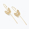 Brass Micro Pave Clear Cubic Zirconia Ear Wrap Crawler Hook Earrings EJEW-J101-17G-1