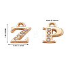 Alloy Rhinestone Charms ALRI-T008-01G-24