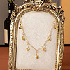 Alloy Topaz Rhinestone Teardrop Pendant Bib Necklaces FS-WG07C6E-01-5