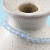 4mm Round Natural Dyed Aquamarine Beads Bracelet for Men X-KG3069-23-4