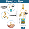 1Pc Rectangle Alloy & Enamel & Acrylic Keychains KEYC-BM0001-26C-2
